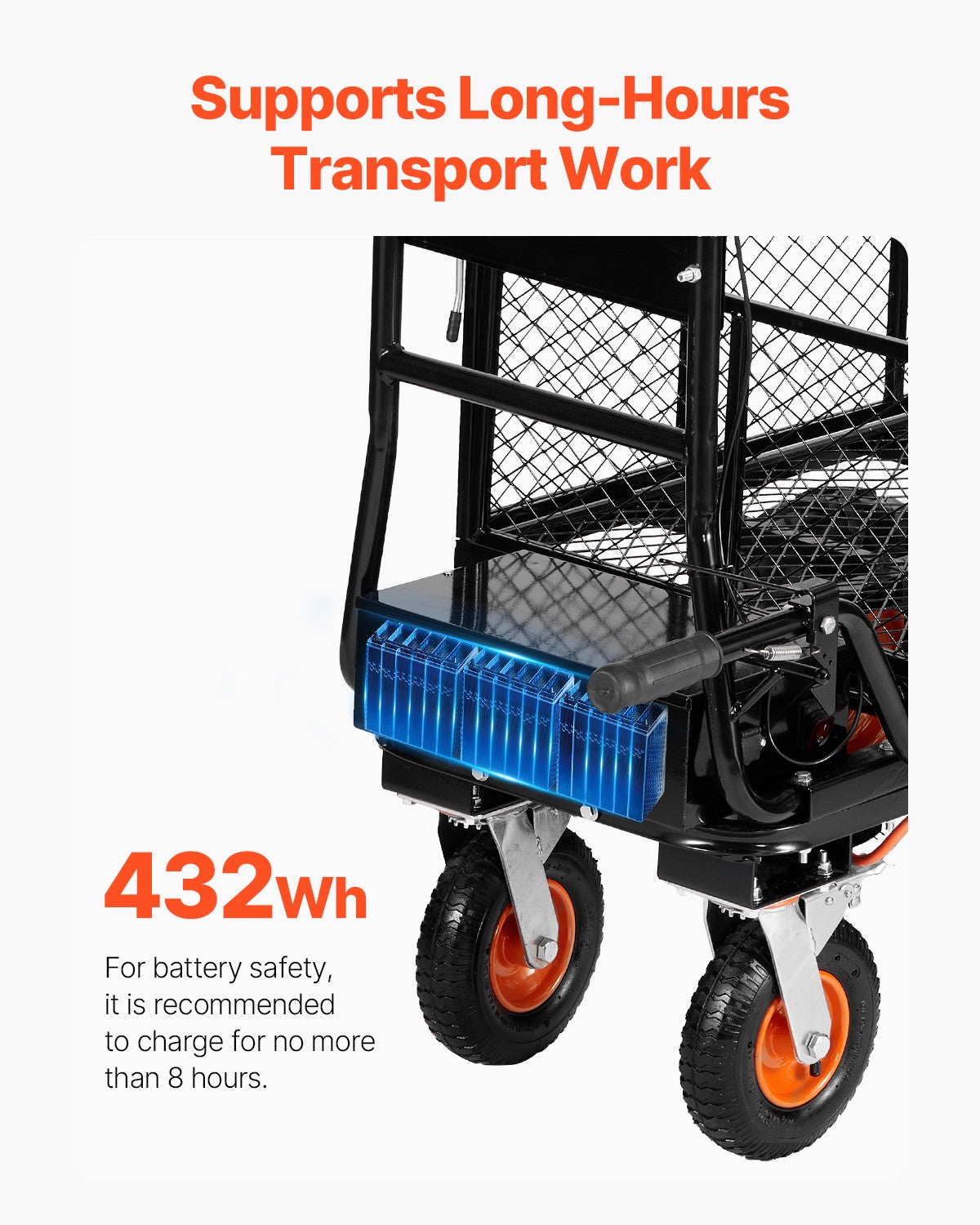 Electric Utility Cart 660lbs Capacity Power Wagon 36V 432W Wheelbarrow