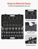 VEVOR 3/4" Impact Socket Set, 29-Piece, 6-Point, CR-M0, SAE 3/4"-2-1/2", w/ Case