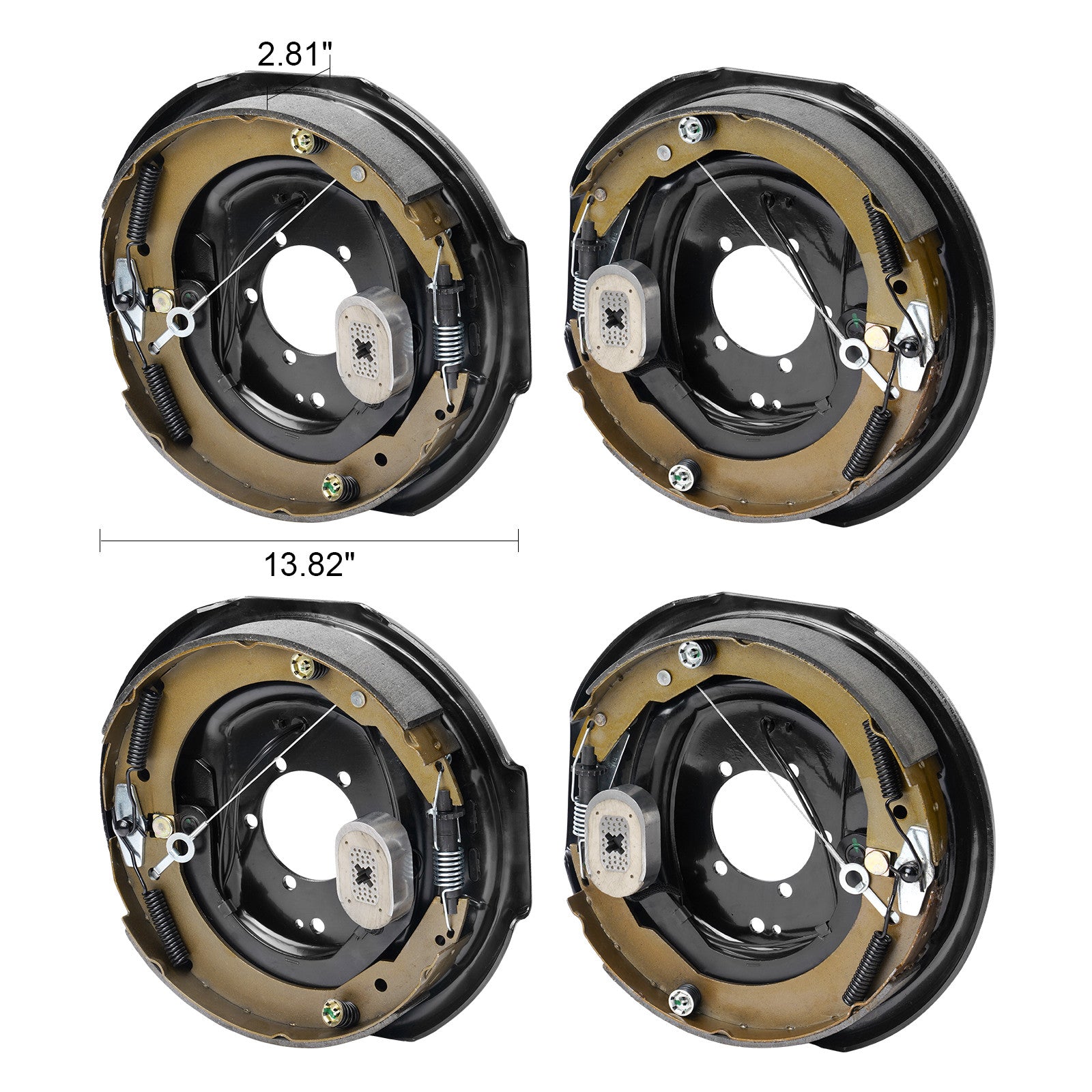 Uimoso Electric Trailer Brake 12" x 2" Self-Adjusting Assembly 2 Pairs 7000 lbs