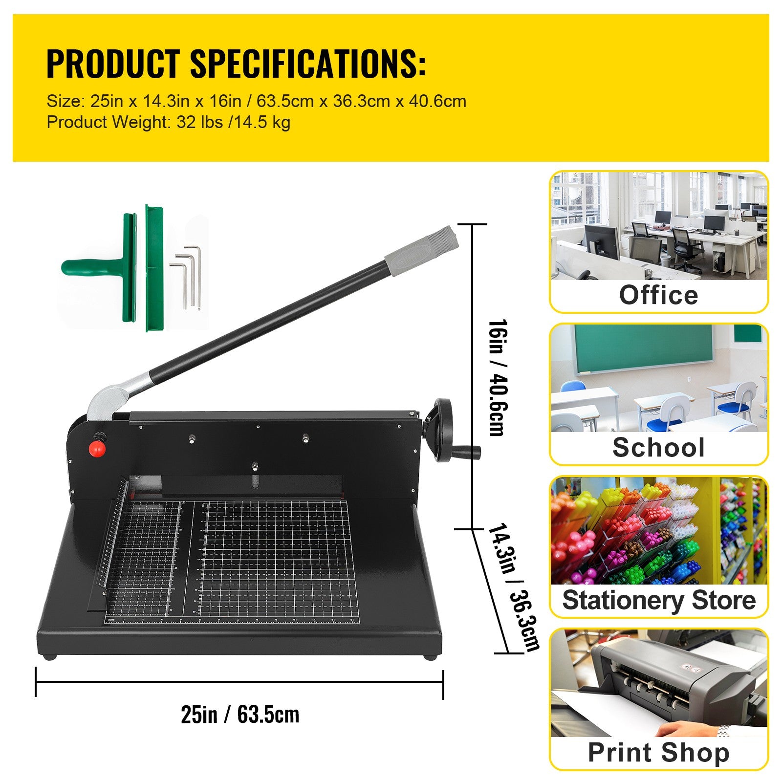 Uimoso 12" Paper Cutter Heavy Duty Guillotine Stack Paper Trimmer Metal Base A4