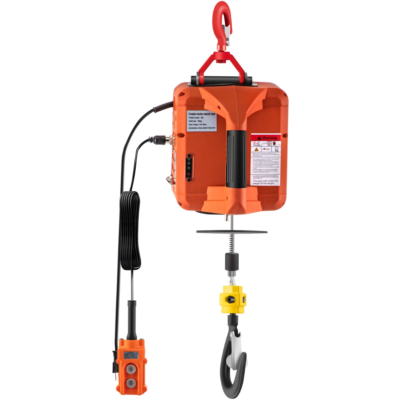 VEVOR 3-in-1 Electric Hoist Winch Portable Crane 1100lbs 25ft w/ Remote Control