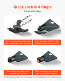 VEVOR Trailer Coupler Lock Fits 2 & 2-5/16-Inch Couplers Trailer Tongue Lock