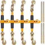 VEVOR Ratchet Binder 3/8"-1/2",5/16"-3/8" Chain Load Binders w/ G80 Hooks 4 Pack