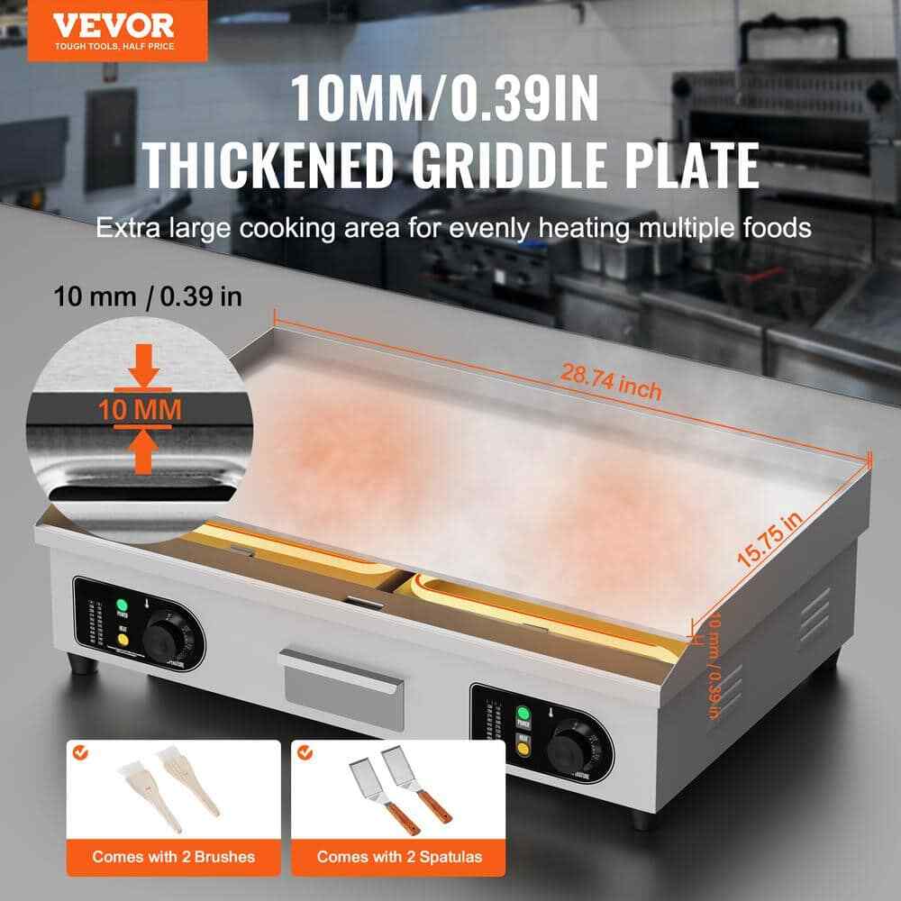 VEVOR Commercial Electric Griddle, 4400W Countertop Flat Top Grill,28.74"x15.75"