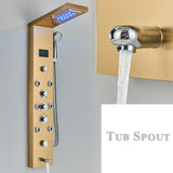 LED Shower Panel Tower Massage System Rain&Waterfall Jets Faucet Stainless Steel