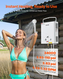 VEVOR Portable Propane Water Heater 5L Tankless with Water Pump for RV Camping