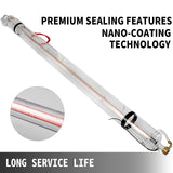 VEVOR CO2 laser tube 40W/50W/60W/80W/100W/130W suitable for CO2 laser engraving
