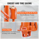VEVOR Hydraulic Air Long Ram Jack 8Ton Clevis Base Engine Lift Hoist Single Pump