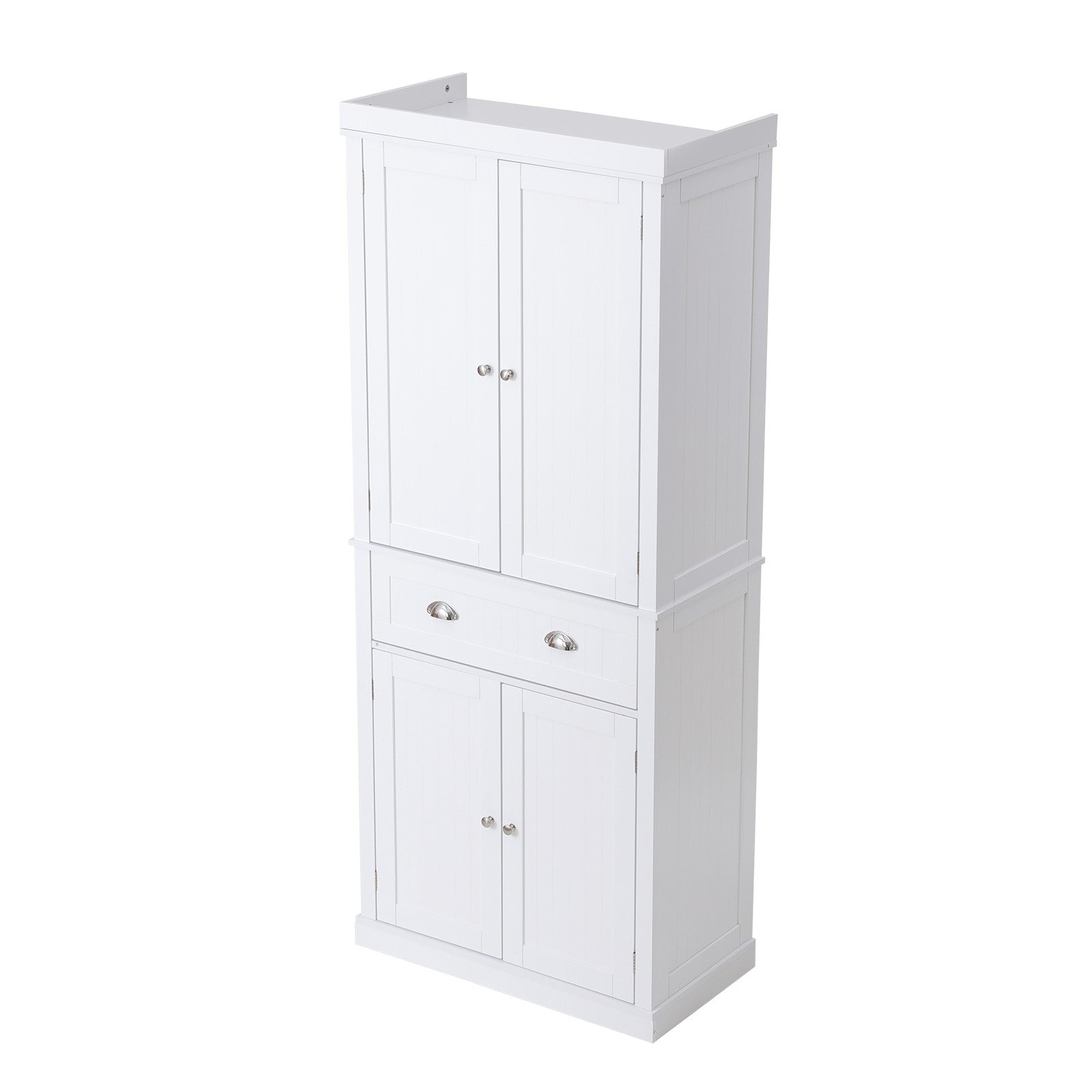 VEVOR 72" Kitchen Pantry Storage Tall Cabinet 4 Doors 3 Adjustable Shelves