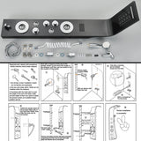 LED Shower Panel Tower Massage System Rain&Waterfall Jets Faucet Stainless Steel