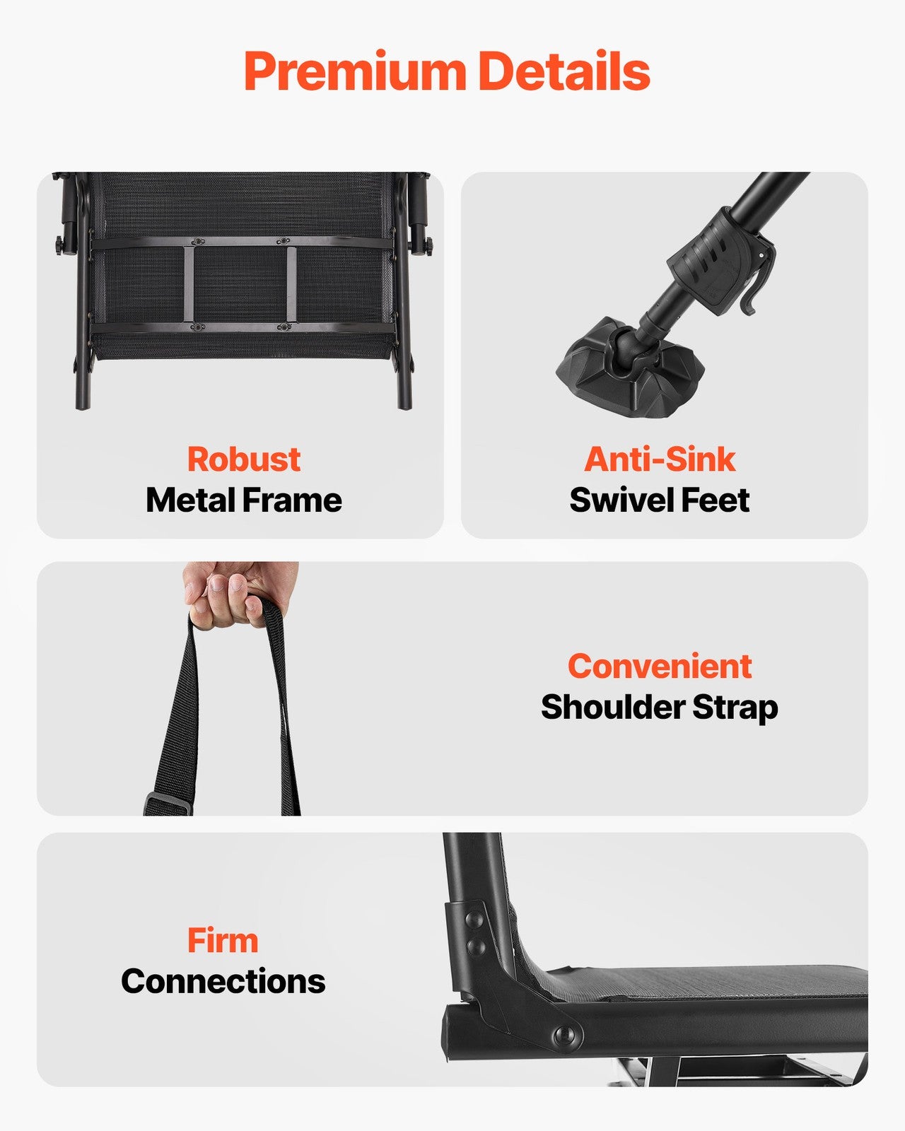 VEVOR Hunting Chair 360° Swivel Silent Folding Blind Chair Adjustable Legs
