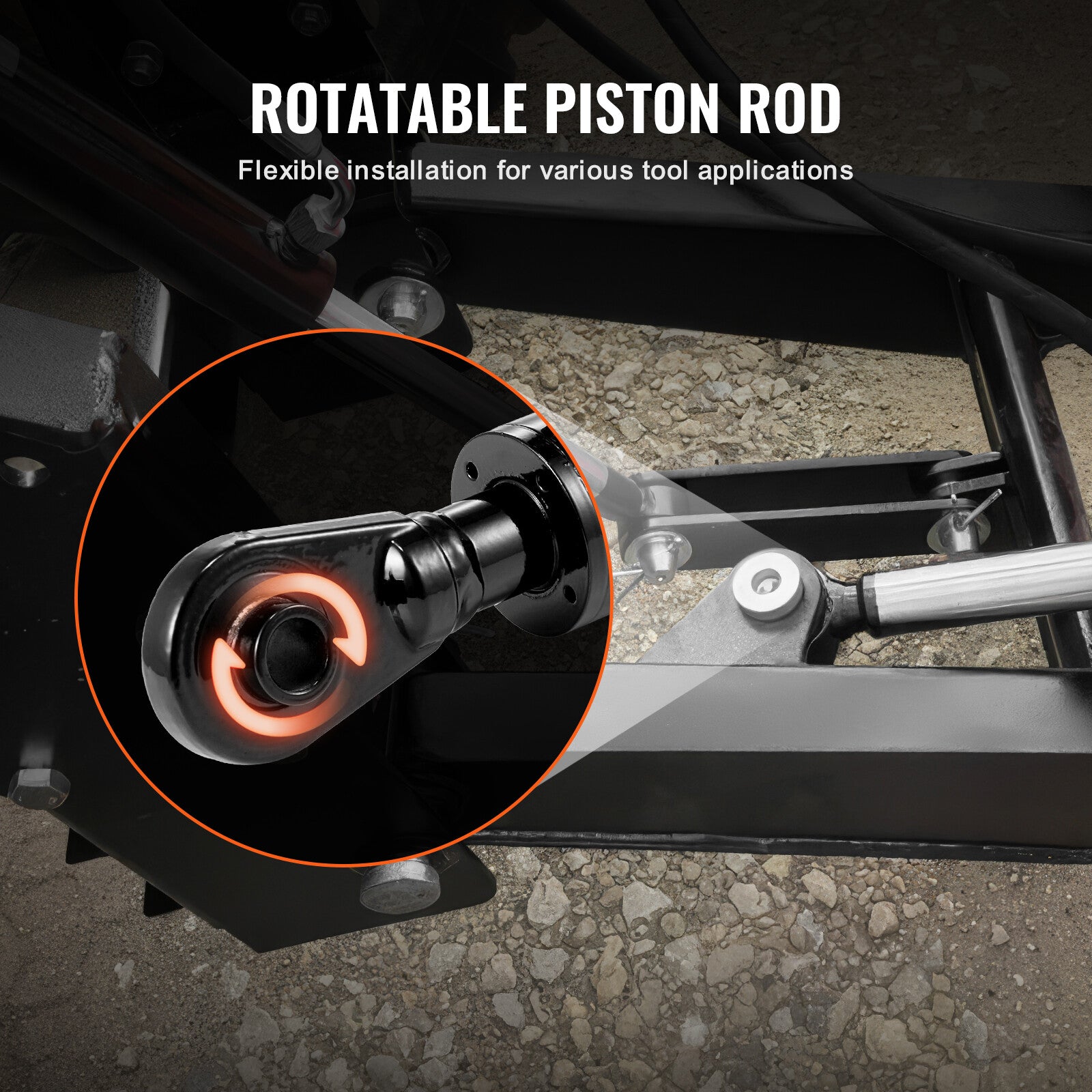 VEVOR Hydraulic Top Link Cat.1-1 With Locking Block 18 1/8”-26 3/8” With 2X Hose