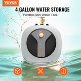 VEVOR 4 gal. Electric Mini Tank Hot Water Heater Shower Compact Storage Upgrade