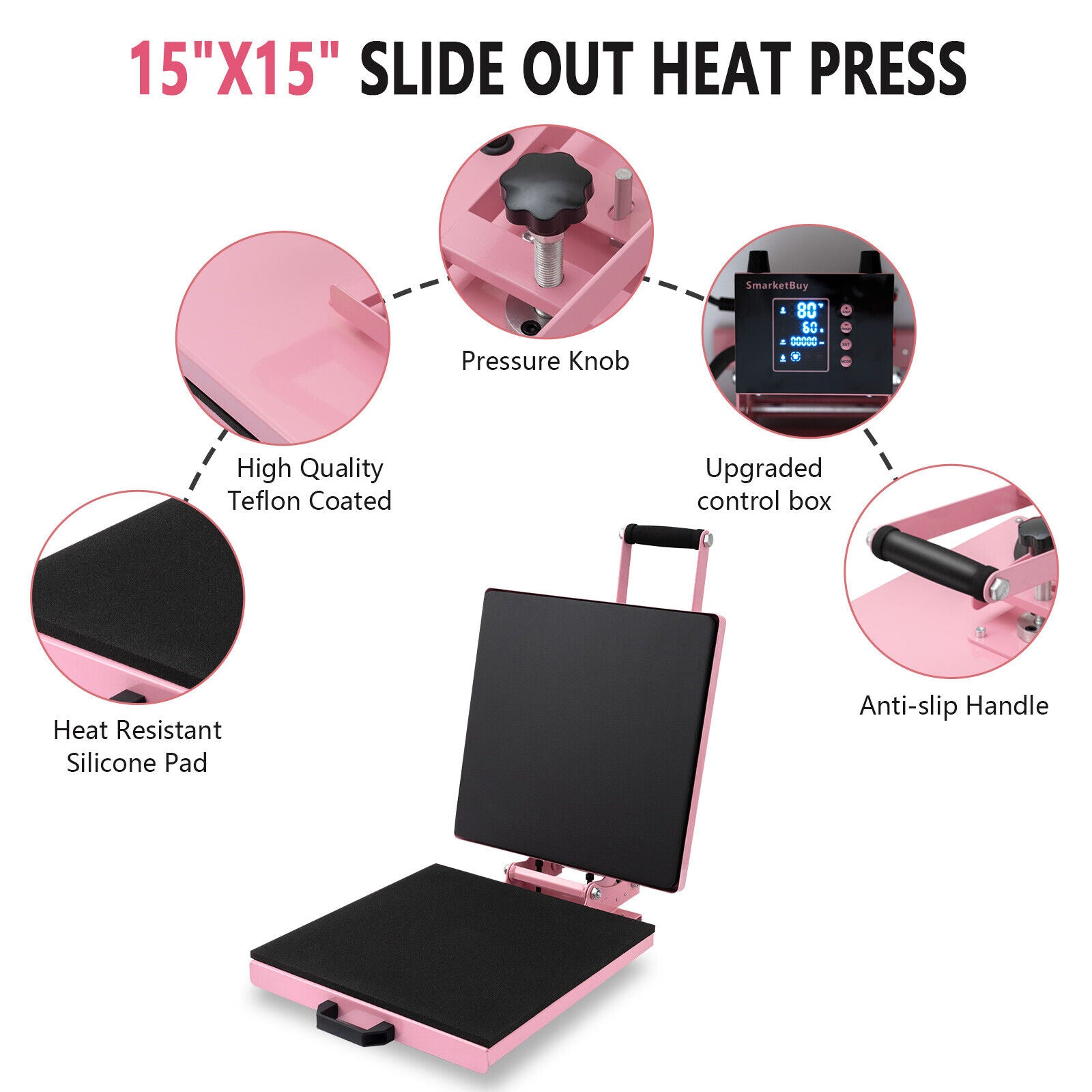 15"x15" Digital Clamshell Heat Press Machine T-shirt Transfer Sublimation Print