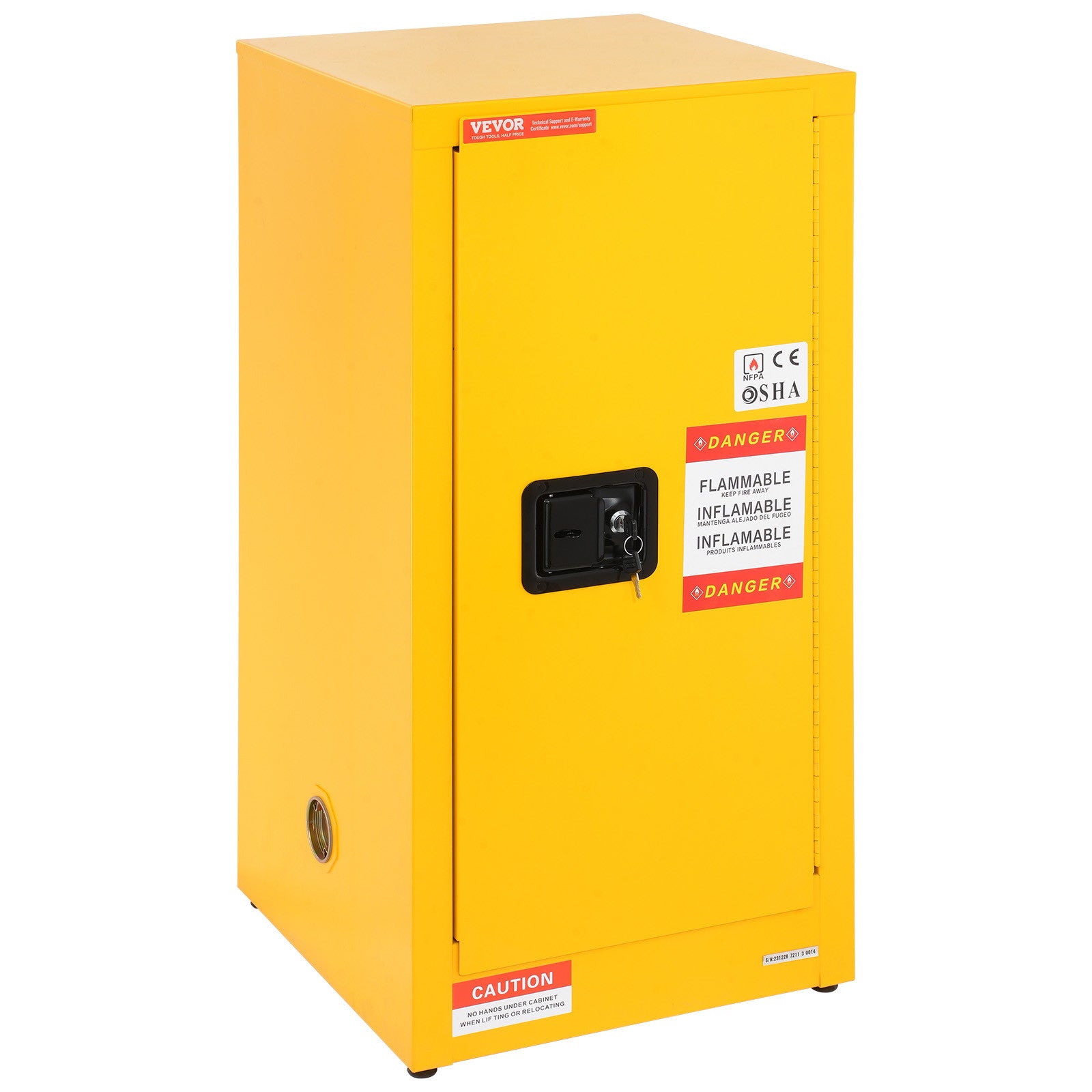 VEVOR Flammable Safety Cabinet Liquid Storage 16 Gal 18.1x18.1x35.4 in Cabinet