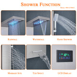 LED Shower Panel Tower Massage System Rain&Waterfall Jets Faucet Stainless Steel
