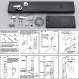 LED Shower Panel Tower Massage System Rain&Waterfall Jets Faucet Stainless Steel