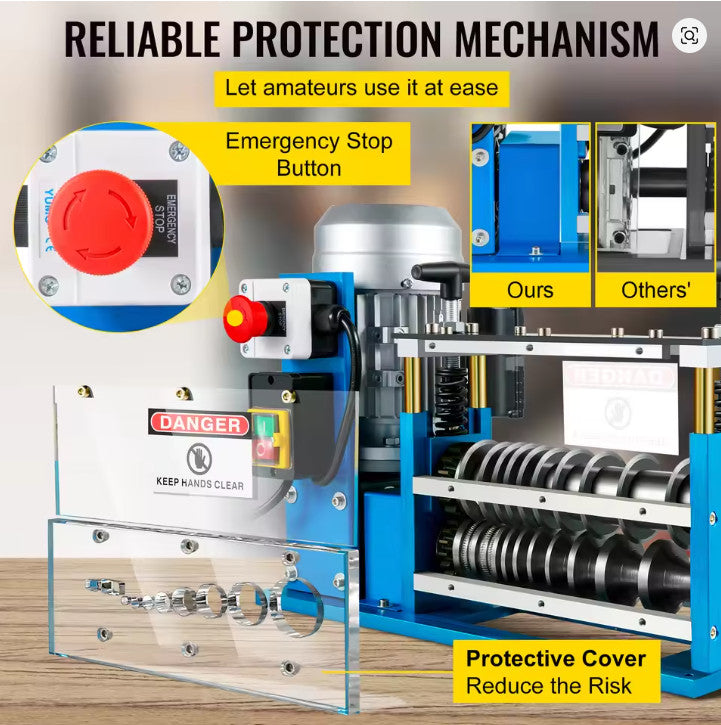 370W Electric Wire Stripping Machine 0.06-1.5in Power Cable Stripper VEVOR