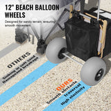 VEVOR Beach Dolly Wagon Beach Cart w/12" Balloon Wheels for Sand Beach Gardening