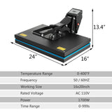 16" x 24" Clamshell Heat Press Machine for T-Shirt Digital Transfer Sublimation
