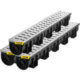 VEVOR Drainage Trench Driveway Channel Drain Kit Metal Grate-5.8"x5.2"-3 Pack