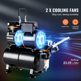 Uimoso Airbrush Kit Dual Fan Air Tank Compressor System Kit with 3.5L Air Tank