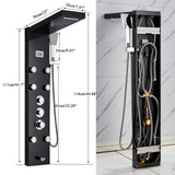 LED Shower Panel Tower Massage System Rain&Waterfall Jets Faucet Stainless Steel