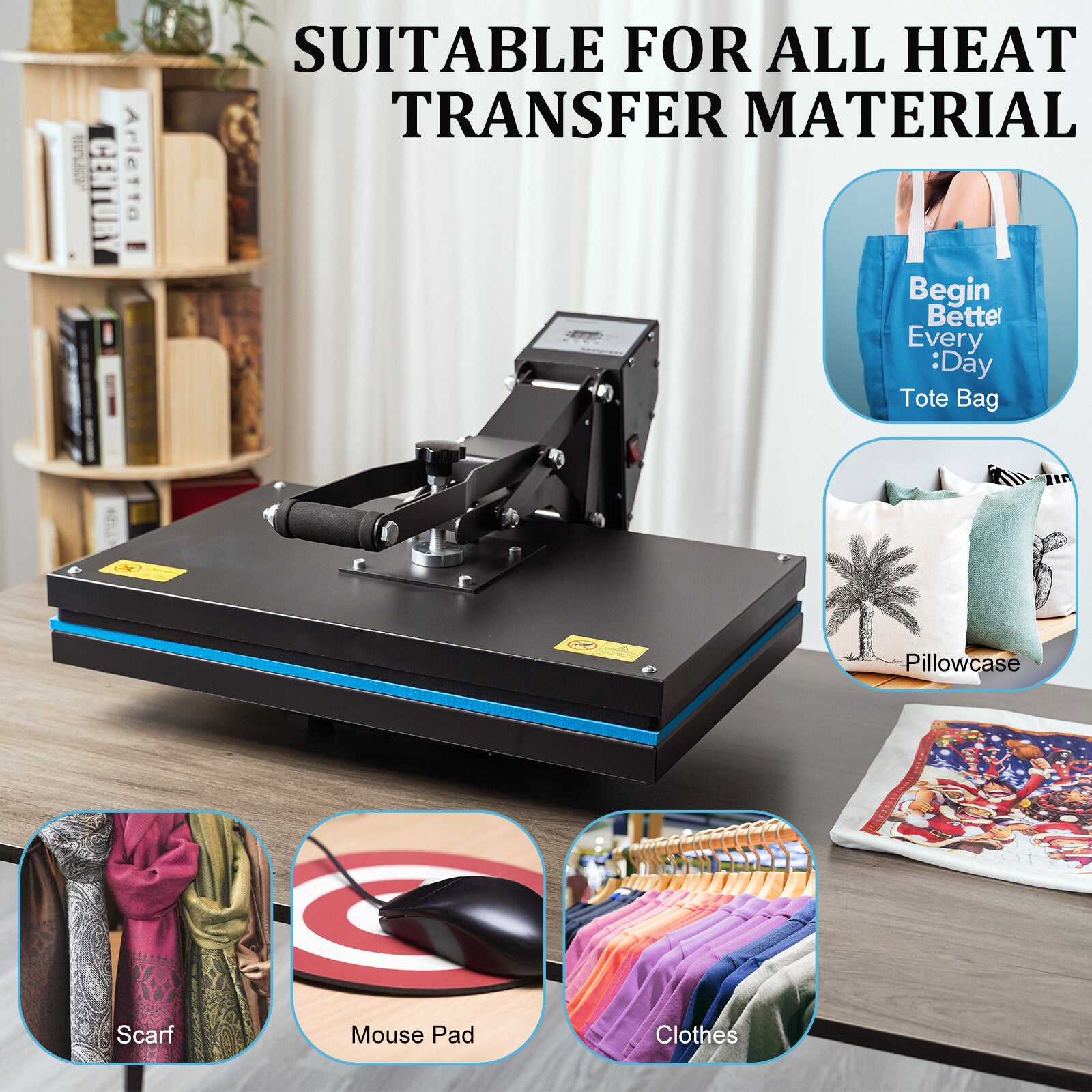16" x 24" Clamshell Heat Press Machine for T-Shirt Digital Transfer Sublimation