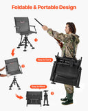 VEVOR Hunting Chair 360° Swivel Silent Folding Blind Chair Adjustable Legs