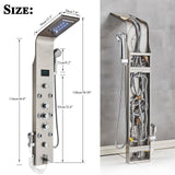 LED Shower Panel Tower Massage System Rain&Waterfall Jets Faucet Stainless Steel
