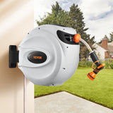 VEVOR Retractable Hose Reel Water Hose Reel 65'x5/8" 180° Swivel Wall-Mounted