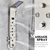 LED Shower Panel Tower Massage System Rain&Waterfall Jets Faucet Stainless Steel