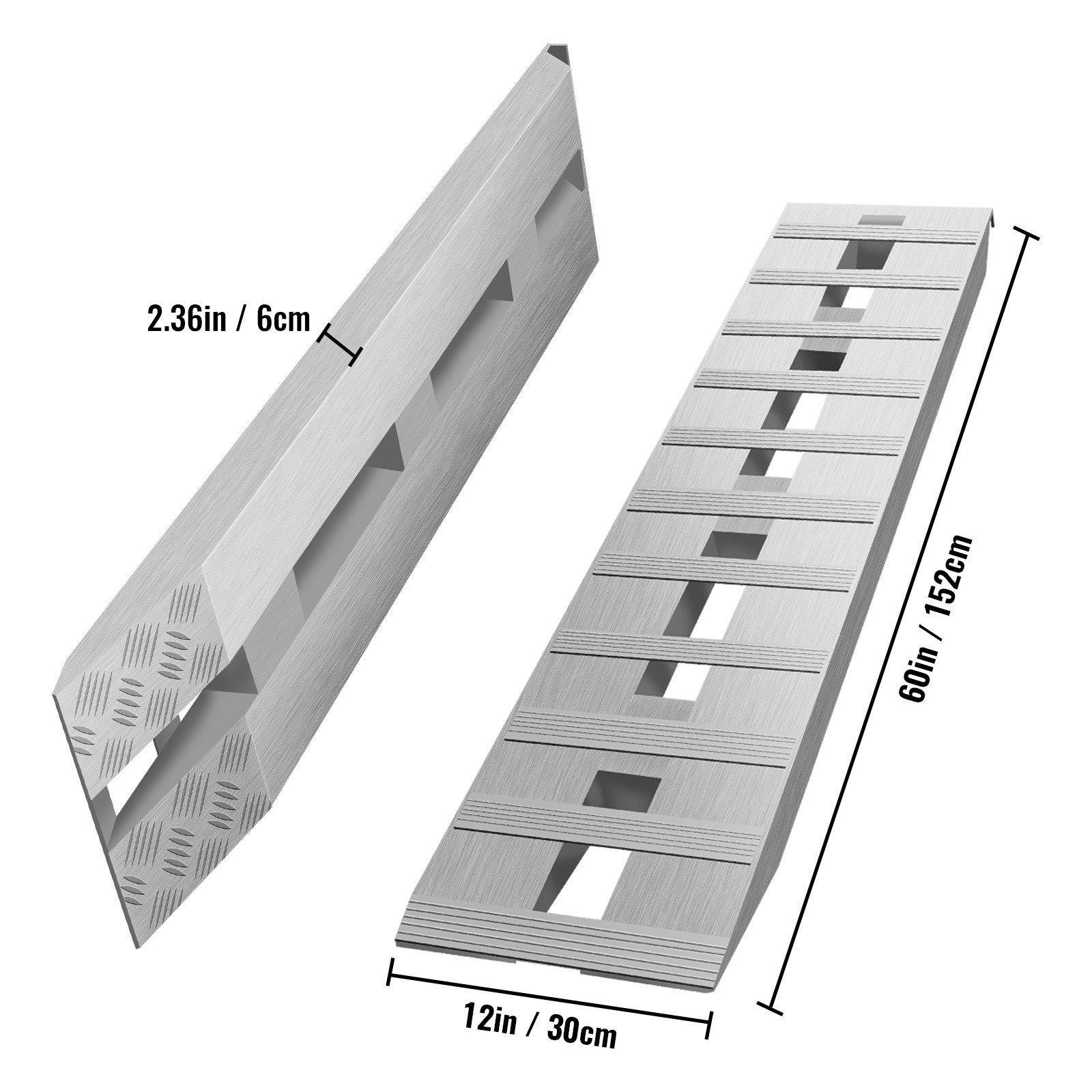 60x12inch Aluminum Ramps 5000Lbs Car Trailer Truck 1 Pair Ramps