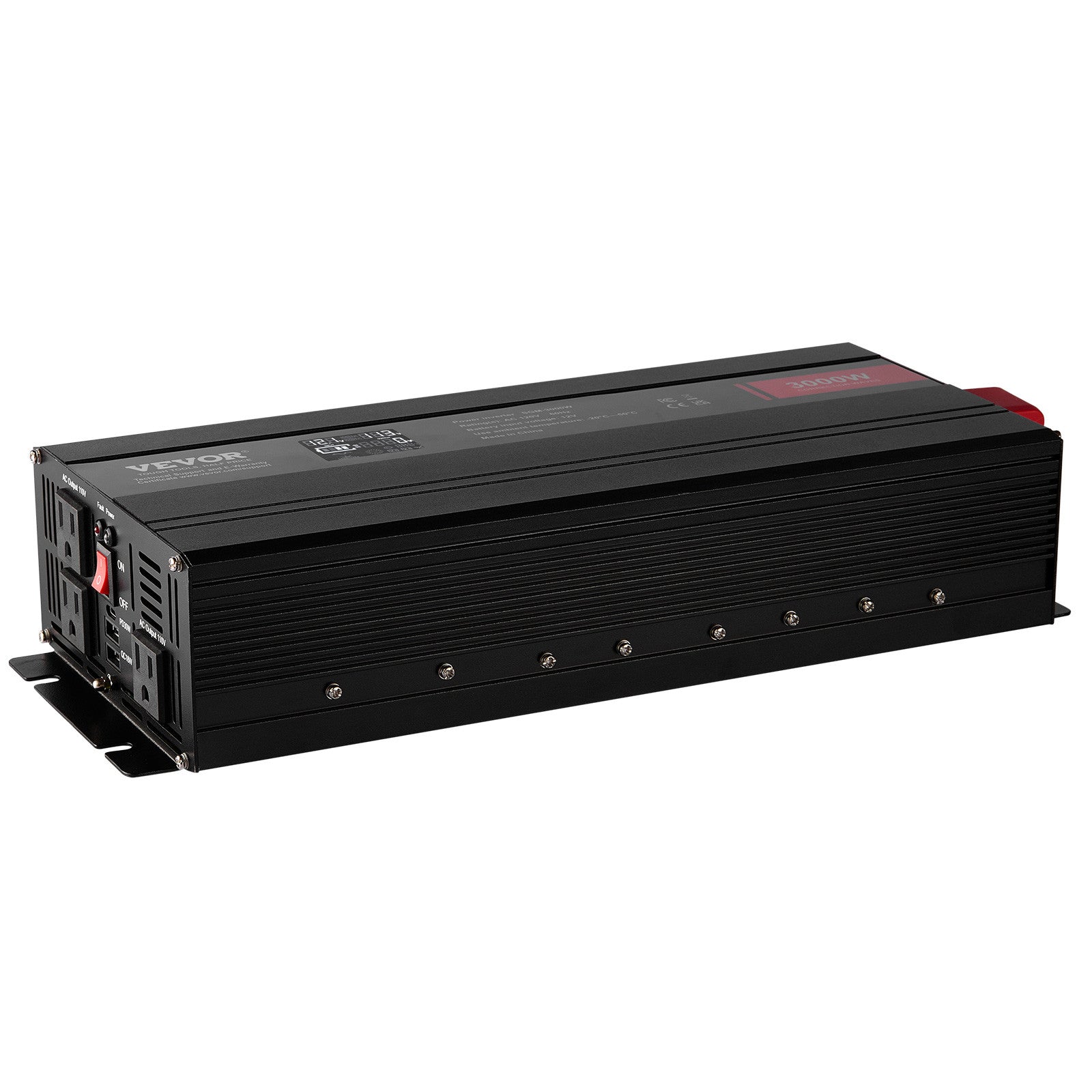 Power Inverter 3000W 6000W 12V DC to 110V 120V AC LCD Outdoor for Car Truck Home
