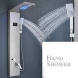 LED Shower Panel Tower Massage System Rain&Waterfall Jets Faucet Stainless Steel