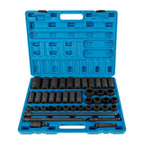 43 Pcs 1/2" Impact Socket Set,Drive Sockets 6-Point Metric 9-30 Mm,Standard/Deep