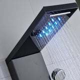 LED Shower Panel Tower Massage System Rain&Waterfall Jets Faucet Stainless Steel