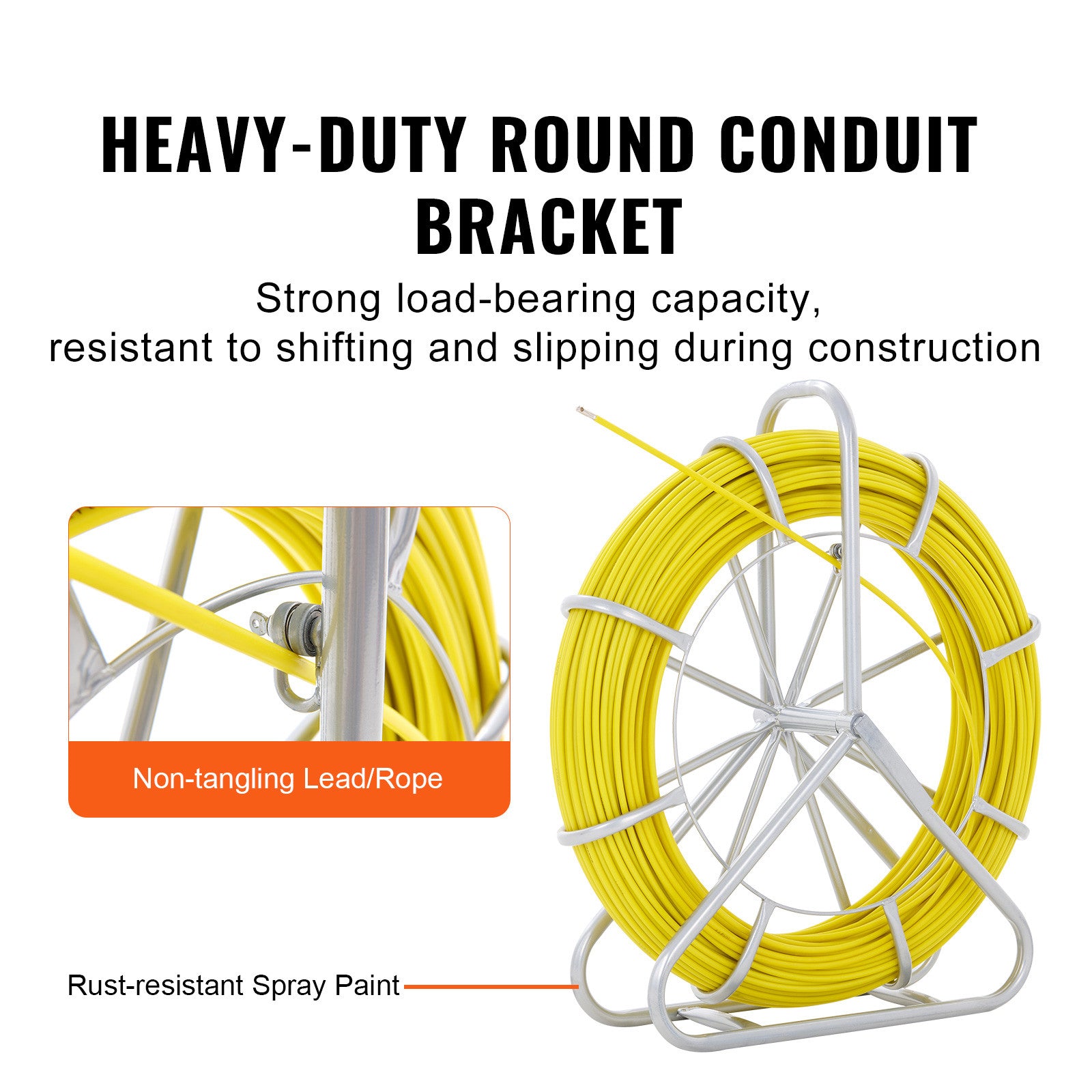 Fish Tape Puller Fiberglass 425 ft 1/4 inch Wire Cable Running Duct Rodder