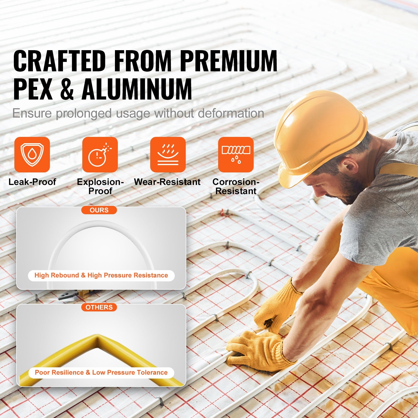 PEX-AL-PEX Tube Aluminum-Plastic Composite Pipe 656ft Oxygen Barrier Tube