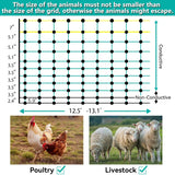 Electric Netting Fence Mesh Kit Sheep Fencing 42.5" H x 164' L with Posts Spikes