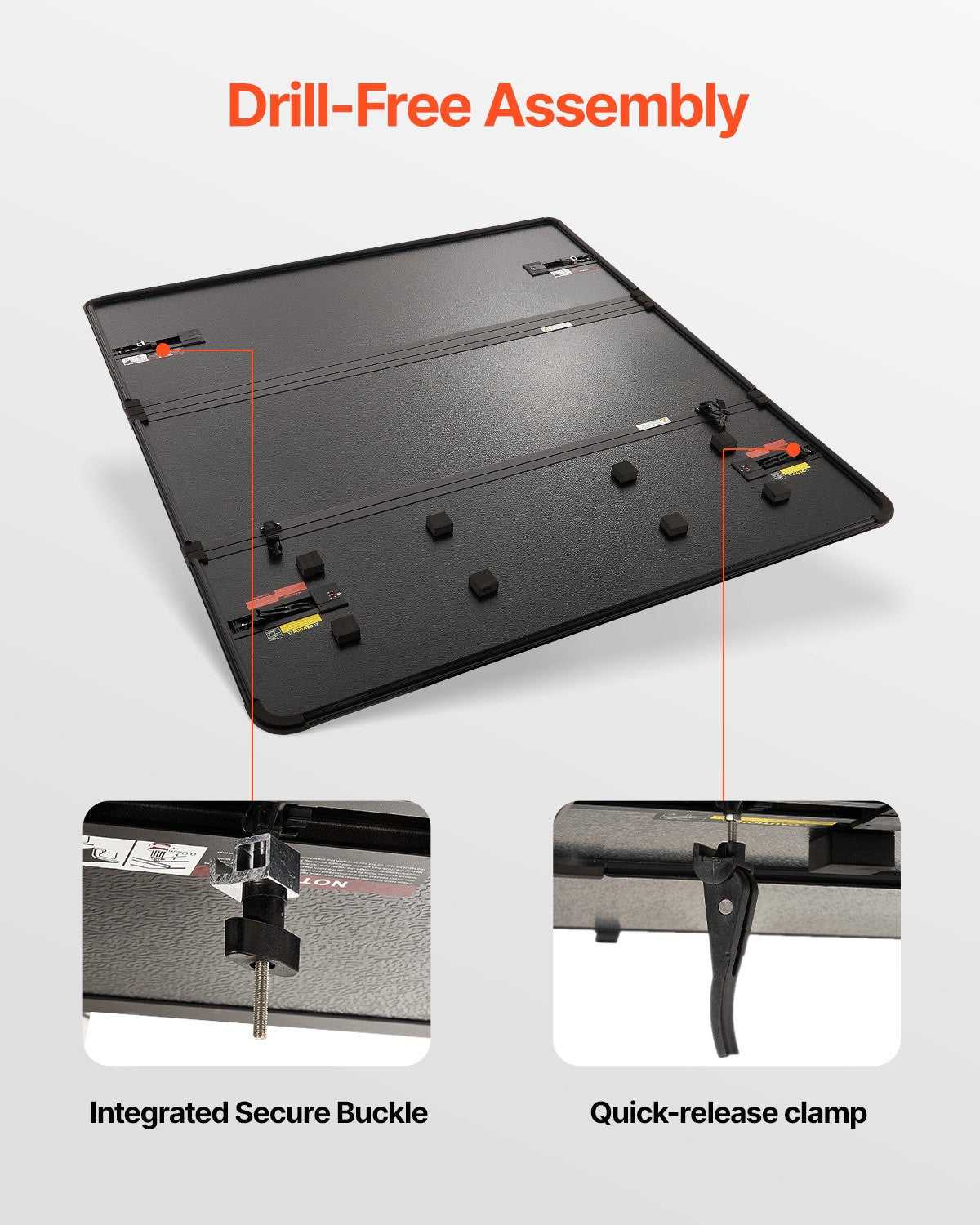 VEVOR Tri-Fold Truck Bed Tonneau Cover, Compatible with 2009-2024 Ram 1500 (19-2