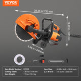 VEVOR 12'' Electric Concrete Saw Wet/Dry Saw Cutter with Water Pump and Blade