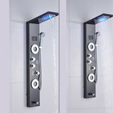 LED Shower Panel Tower Massage System Rain&Waterfall Jets Faucet Stainless Steel