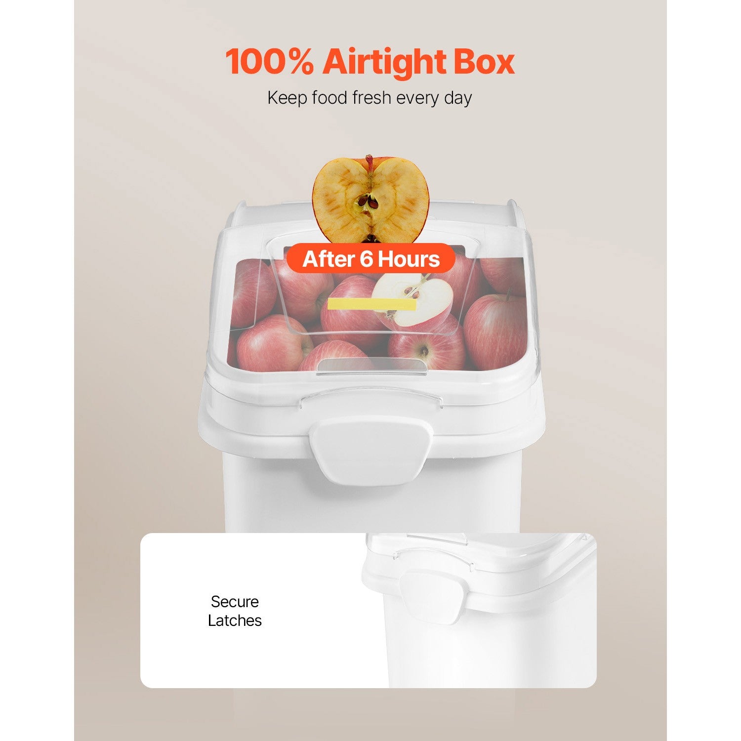 21 Gal Ingredient Bin w/ Scoop 400 Cup Commercial Food Storage for Kitchen