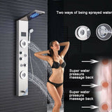 LED Shower Panel Tower Massage System Rain&Waterfall Jets Faucet Stainless Steel