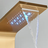 LED Shower Panel Tower Massage System Rain&Waterfall Jets Faucet Stainless Steel