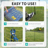 Portable Electric Netting Fence Kit Goats Fencing 35"H x 164'L with Posts Spikes