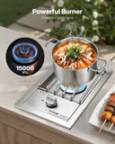 VEVOR Single Grilling Side Burner for Outdoor 15,000BTU Propane & Natural Gas