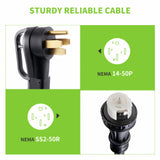 50 Amp 25FT Generator Power Cord and Waterproof Power Inlet Box 14-50P to CS6364