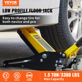 VEVOR Low Profile Floor Jack 1.5 Ton Aluminum Steel Racing Jack w/Dual Piston